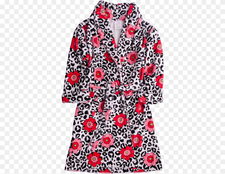 Juju Amp Jack Leopard Rose Robe Floral Design, Clothing, Fashion, Coat Free Png Download