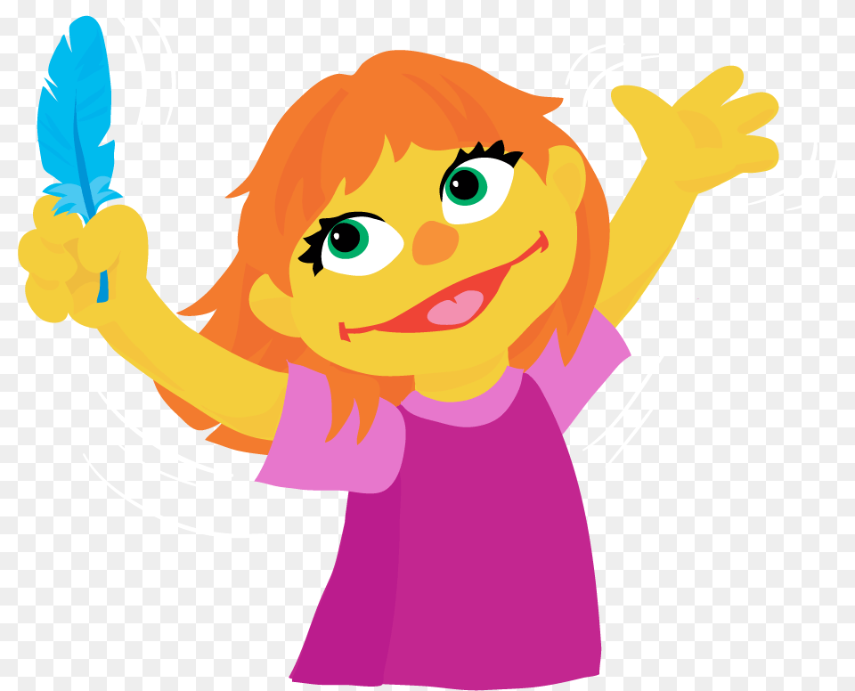 Julia Is Described By The Sesame Workshop As A Preschool Sesame Street Autism Character, Baby, Person, Face, Head Free Png