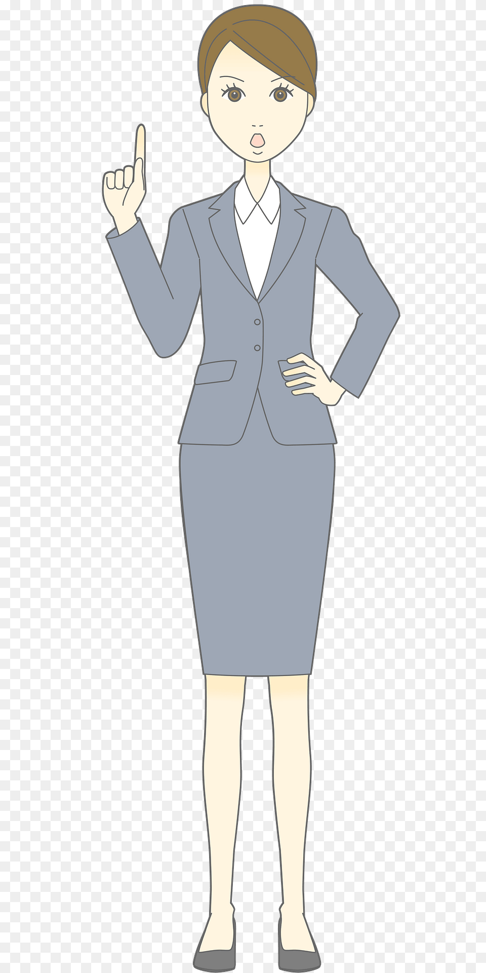 Julie Businesswoman Is Giving A Warning Clipart, Suit, Clothing, Formal Wear, Adult Free Transparent Png