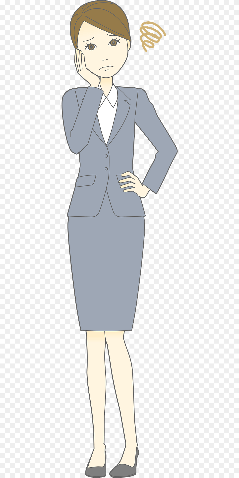 Julie Businesswoman Is Troubled Clipart, Suit, Formal Wear, Clothing, Woman Free Png Download