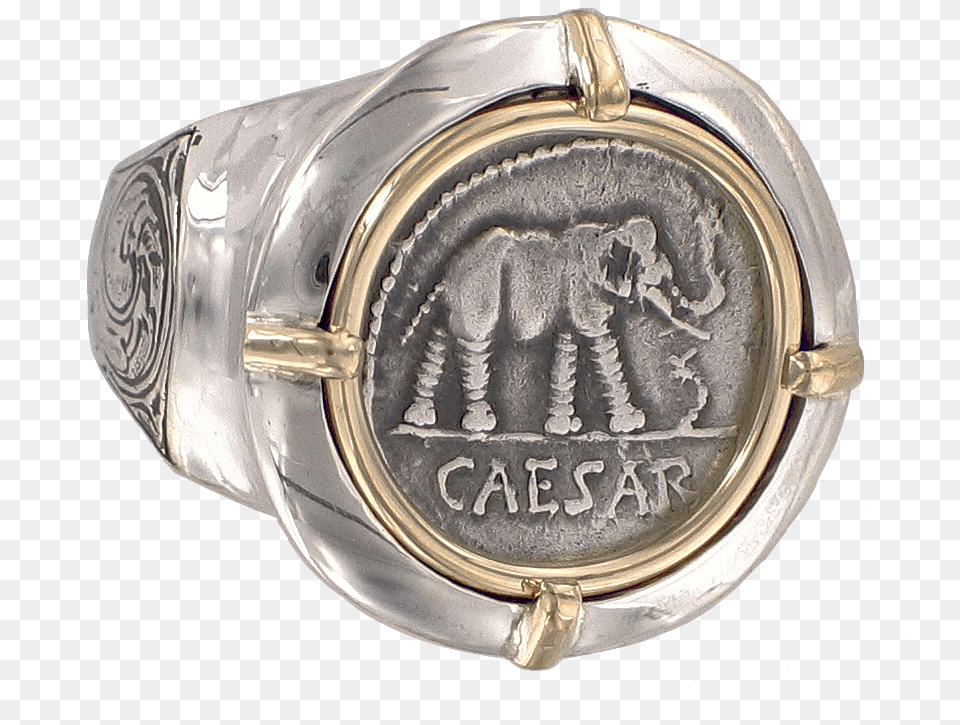 Julius Caesar Coin Ring Emblem, Accessories, Jewelry Png Image