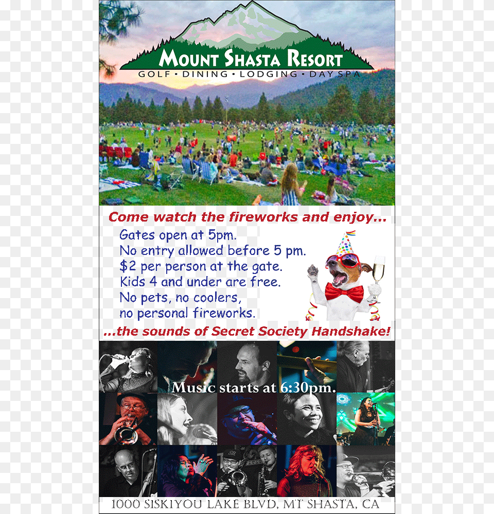 July 4 2017 At Mount Shasta Resort Fireworks And Secret, Advertisement, Poster, Adult, Person Free Png