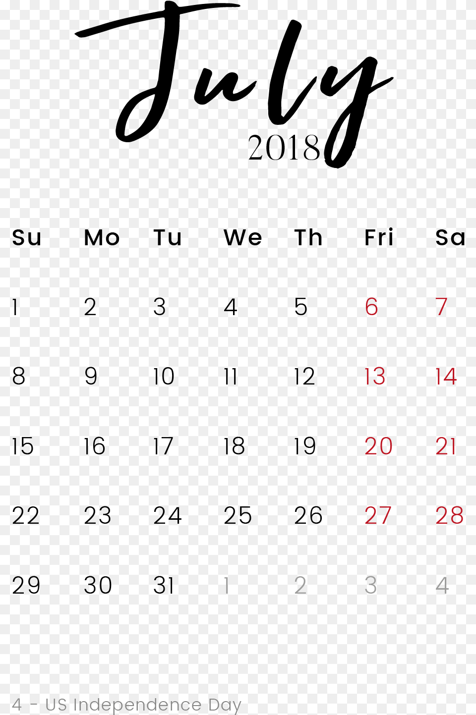July Calendar Please Calligraphy, Text, Number, Symbol Png Image