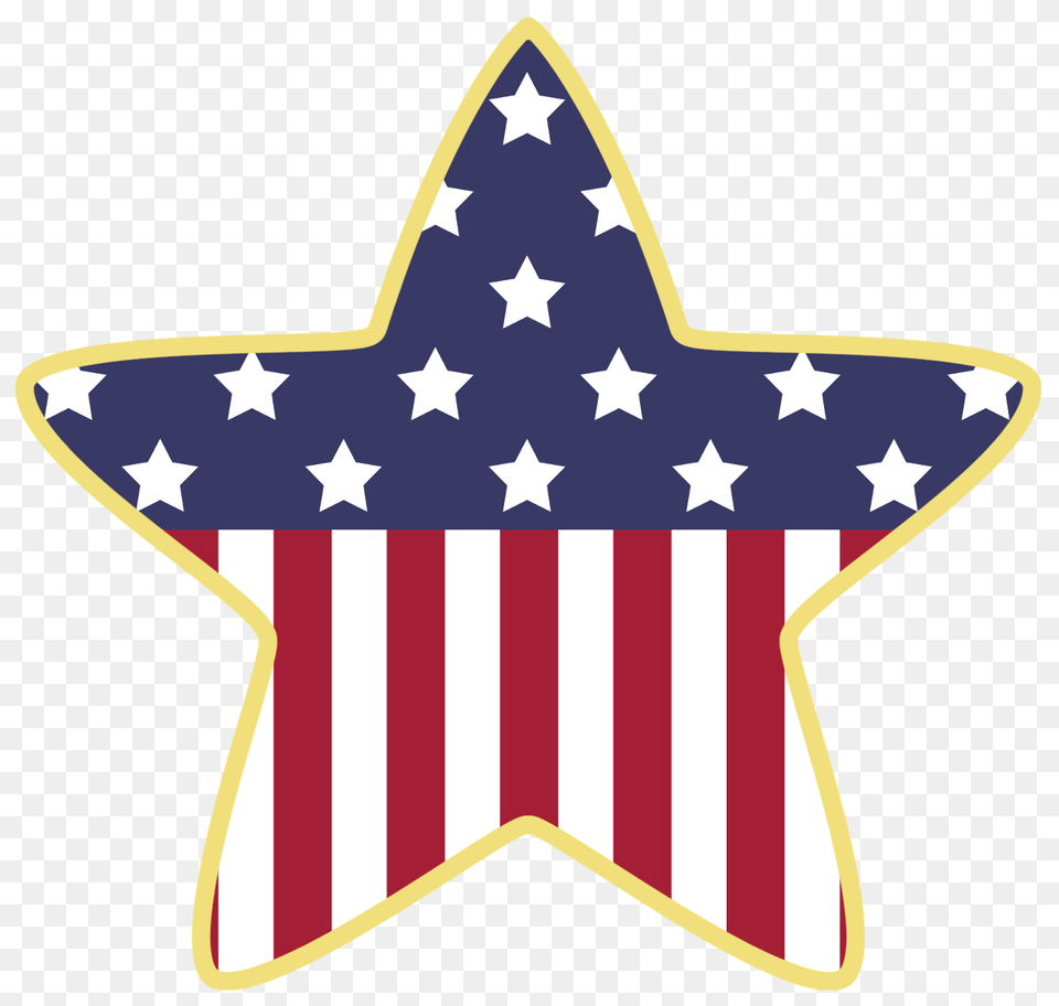 July Clip Art Star, Star Symbol, Symbol, American Flag, Flag Png Image