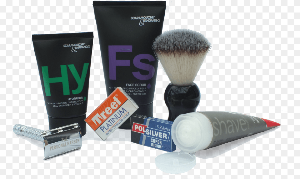 July Subscription Box Wet Shaving Line Up Shave Brush, Bottle, Aftershave, Blade, Razor Free Png Download