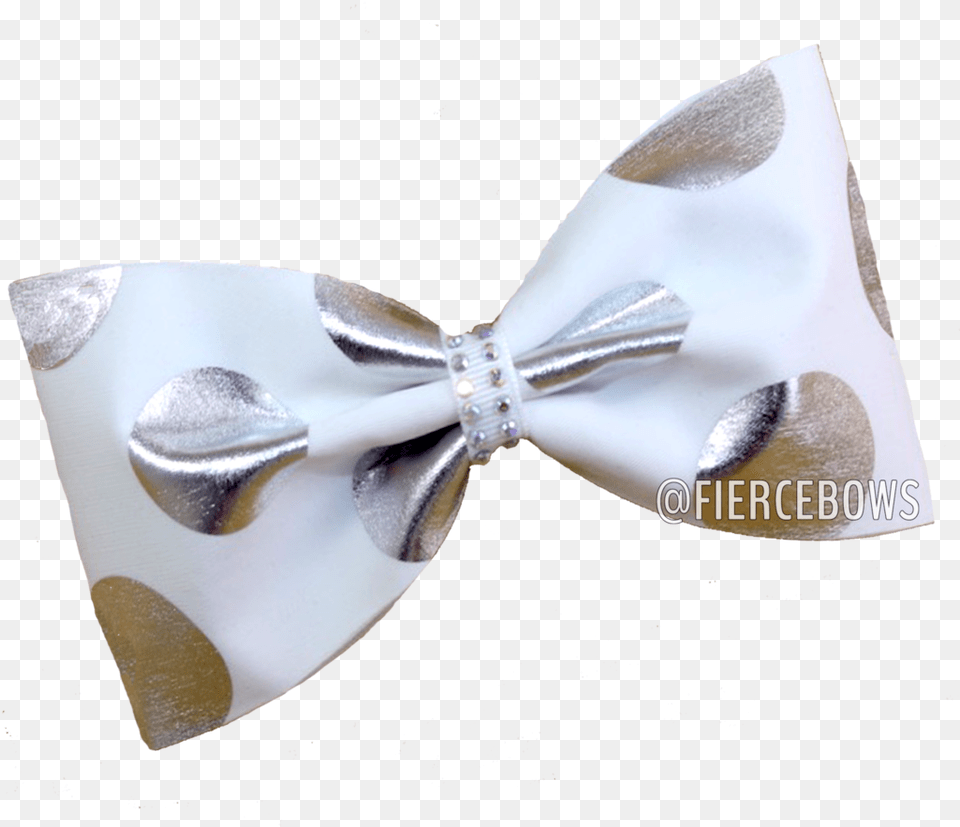 Jumbo Metallic Polka Dot Tailless Bow White, Accessories, Formal Wear, Tie, Bow Tie Free Png
