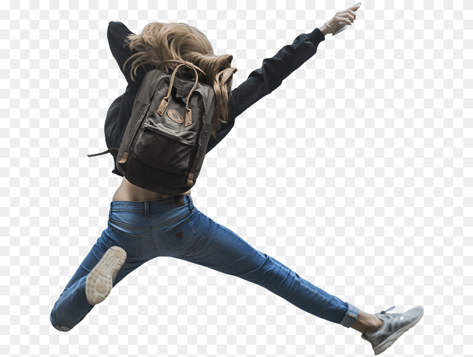 Jump Enjoy Girl Photo Jump People, Adult, Person, Pants, Jacket Free Transparent Png