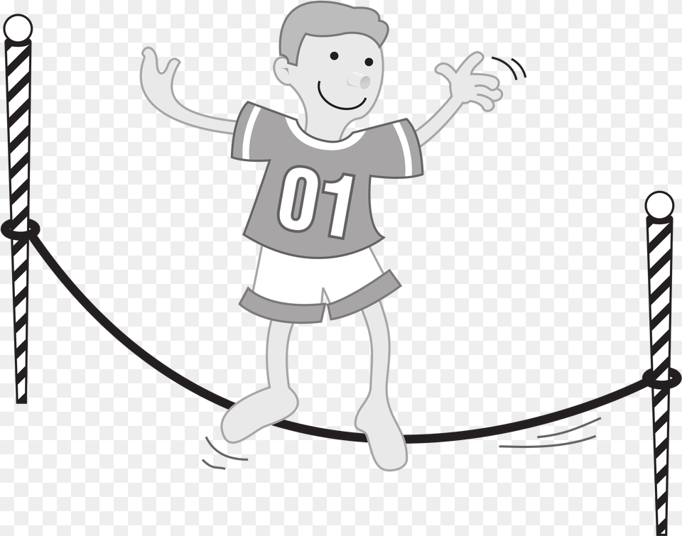 Jump Rope Drawing Balancing Clipart Black And White, Photography, Baby, Person, Clothing Png Image