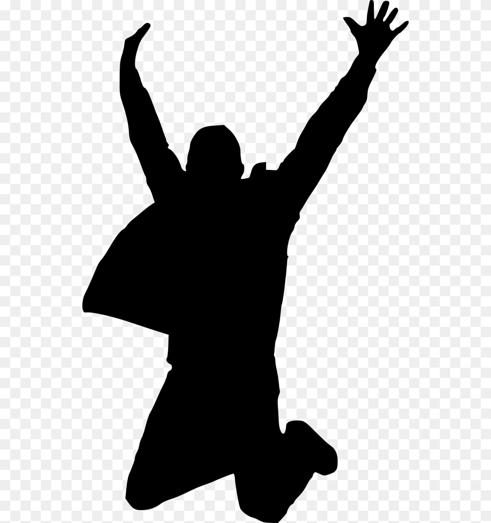 Jump Silhouette, Gray Free Transparent Png