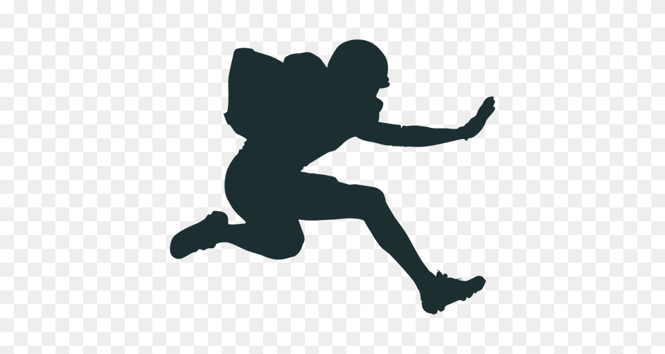 Jumping American Football Player Silhouette, Person, Dancing, Leisure Activities Png Image