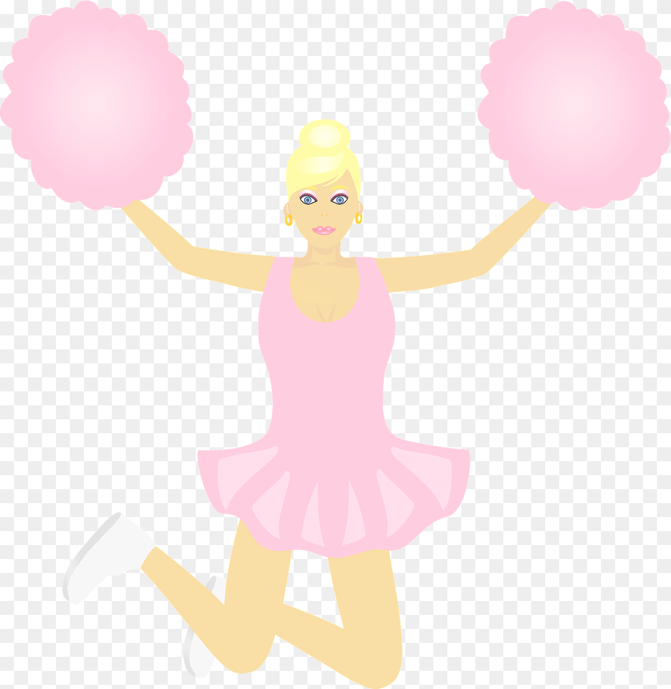 Jumping Cheerleader Clipart, Person, Leisure Activities, Dancing, Girl Free Png