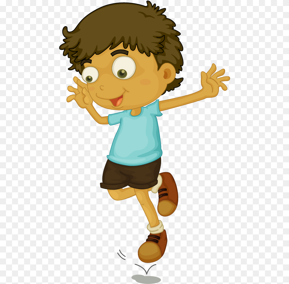 Jumping Child Clip Art Hop On One Foot Clipart, Baby, Person, Face, Head Free Png Download