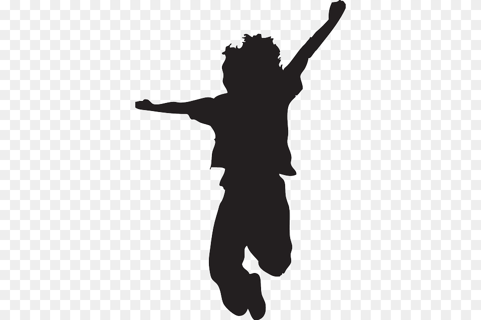 Jumping Child Silhouette Clip Art At Clker Kid Jumping Silhouette, Person Png Image