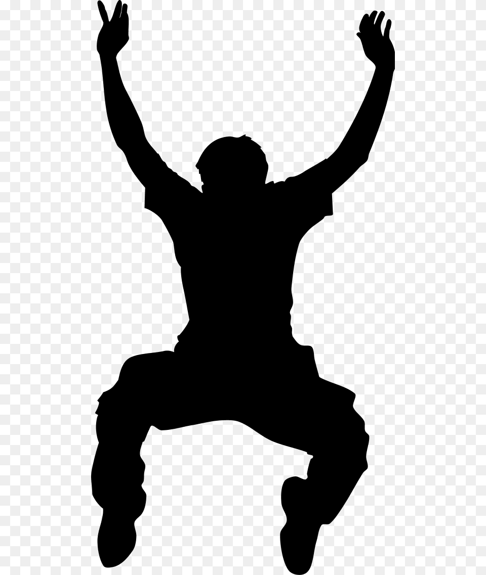 Jumping Clip Art, Gray Free Png