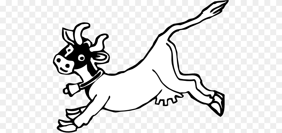 Jumping Cow Without Spots Clip Art, Stencil, Animal, Kangaroo, Mammal Free Png Download