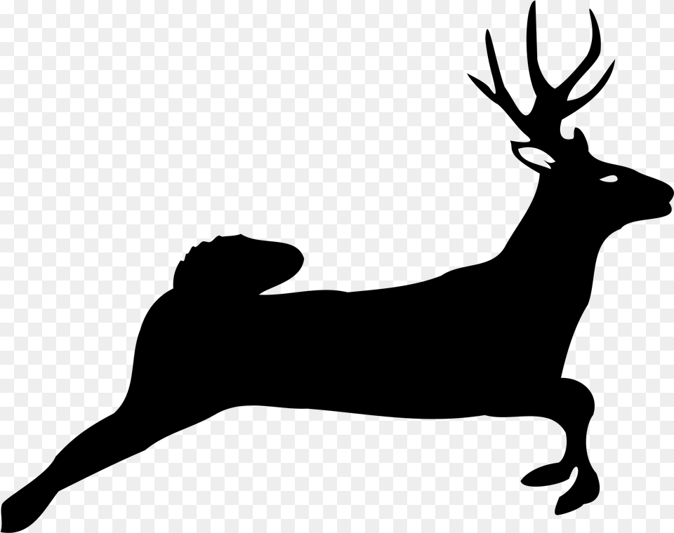 Jumping Deer Clip Art, Gray Png