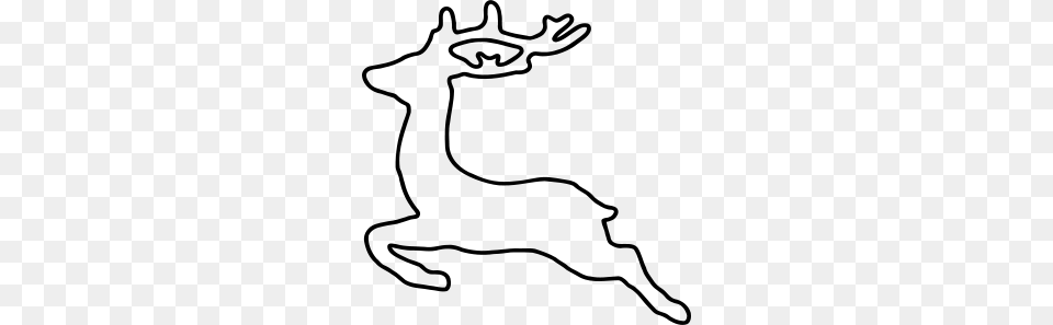 Jumping Deer Silhouette, Gray Png Image
