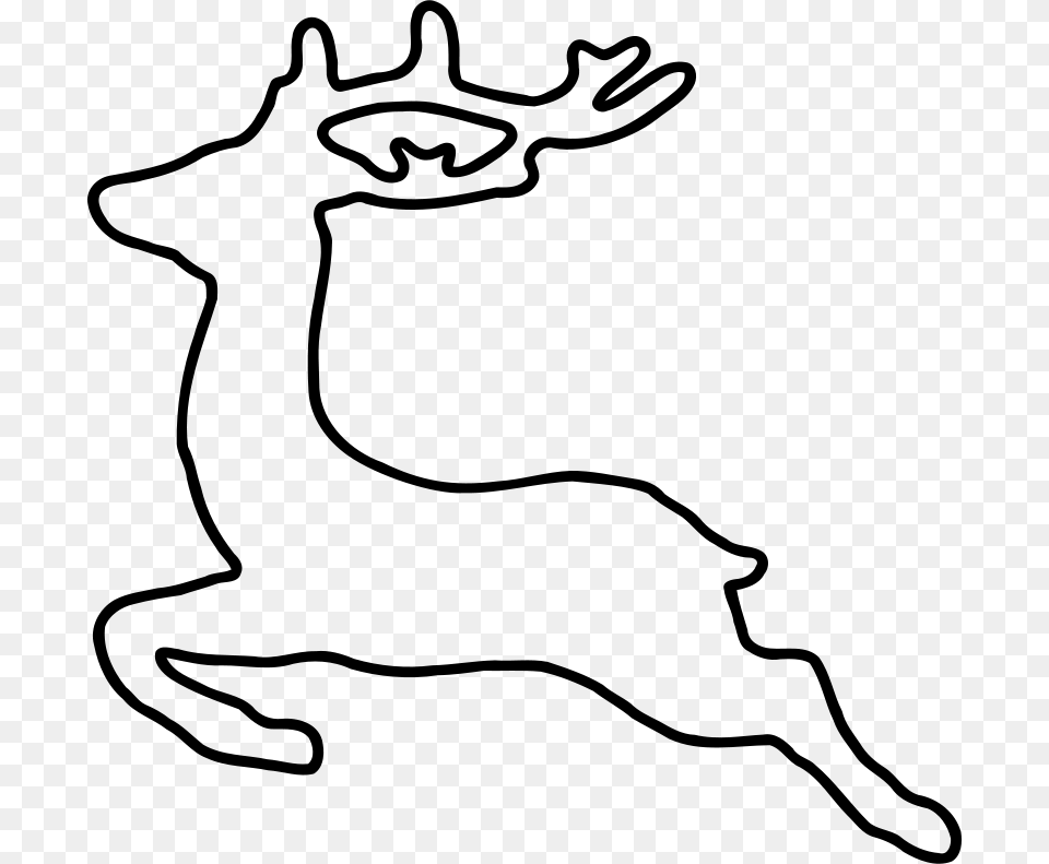 Jumping Deer Silhouette Pixels Silhouettes Line, Gray Png