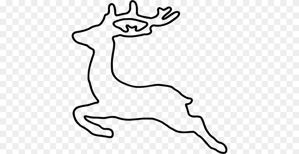 Jumping Deer Silhouette Vector Drawing, Gray Free Png Download