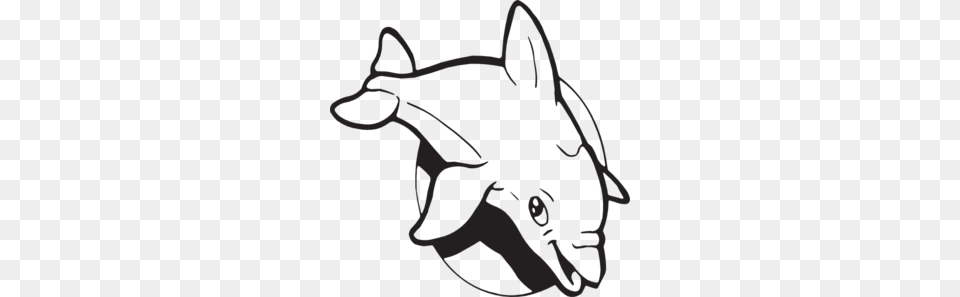 Jumping Dolphin Outline, Animal, Mammal, Bow, Weapon Png
