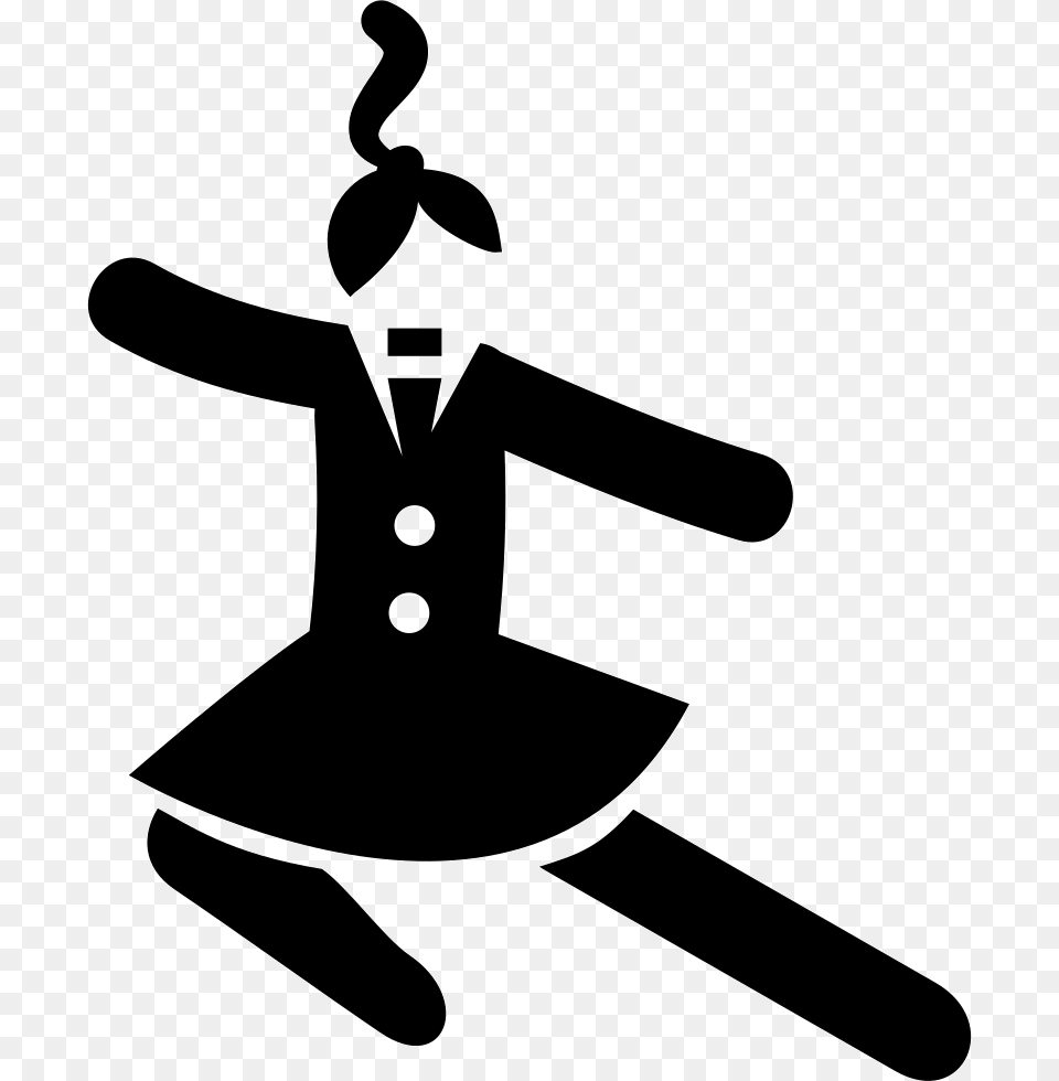 Jumping Girl Woman Jump Icon, Stencil Free Png