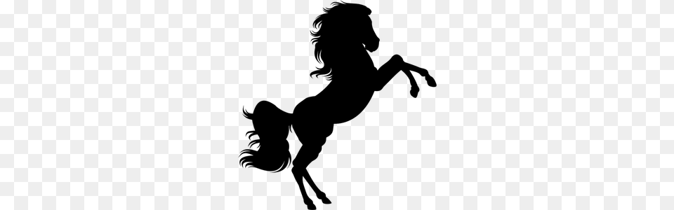 Jumping Horse Clip Art Silhouette, Gray Free Png