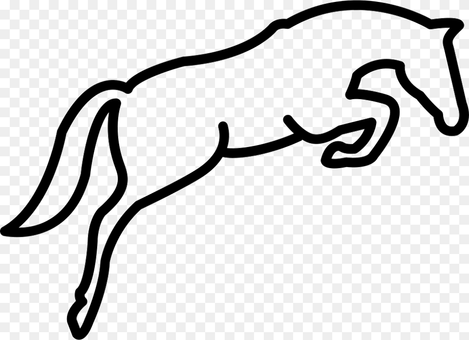 Jumping Horse Outline Svg Icon Free Download Easy Jumping Horse Drawing, Stencil, Appliance, Blow Dryer, Device Png