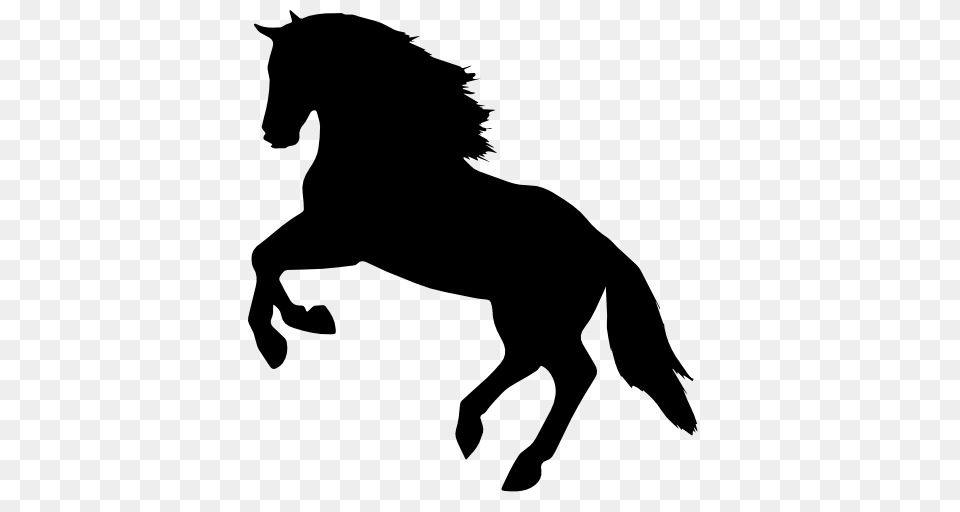 Jumping Horse Silhouette Facing Left Side View Vector Icons, Animal, Mammal Free Transparent Png