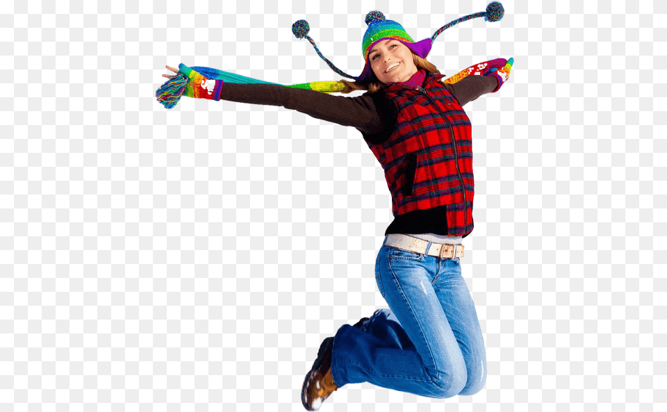 Jumping On Snow, Clothing, Hat, Pants, Person Png Image