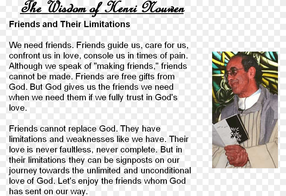 Jun 2011 Henri Nouwen Quotes On Friendship, Portrait, Face, Head, Photography Free Png Download