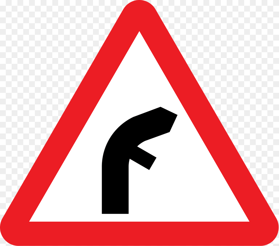 Junction On A Bend Symbols May Be Reversed Clipart, Sign, Symbol, Road Sign, Dynamite Free Png
