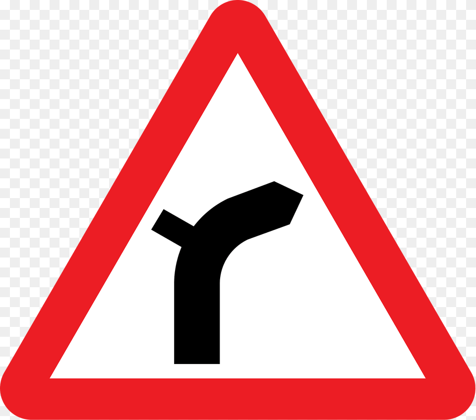 Junction On A Bend Symbols May Be Reversed Clipart, Sign, Symbol, Road Sign Png