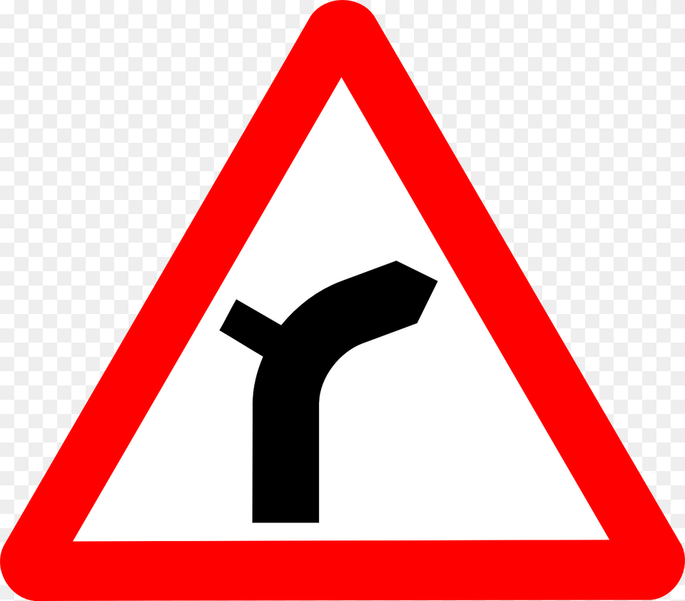 Junction On Bend Ahead Sign, Symbol, Road Sign Free Png Download