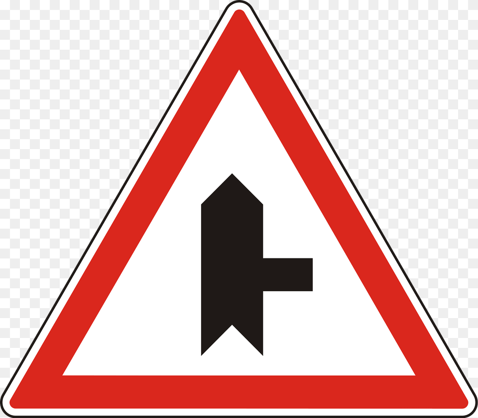 Junction With A Minor Road Sign In Hungary Clipart, Symbol, Road Sign Png