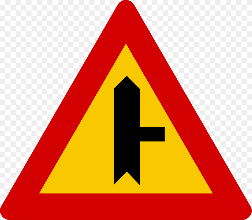 Junction With A Minor Road Sign In Iceland Clipart, Symbol, Road Sign Png