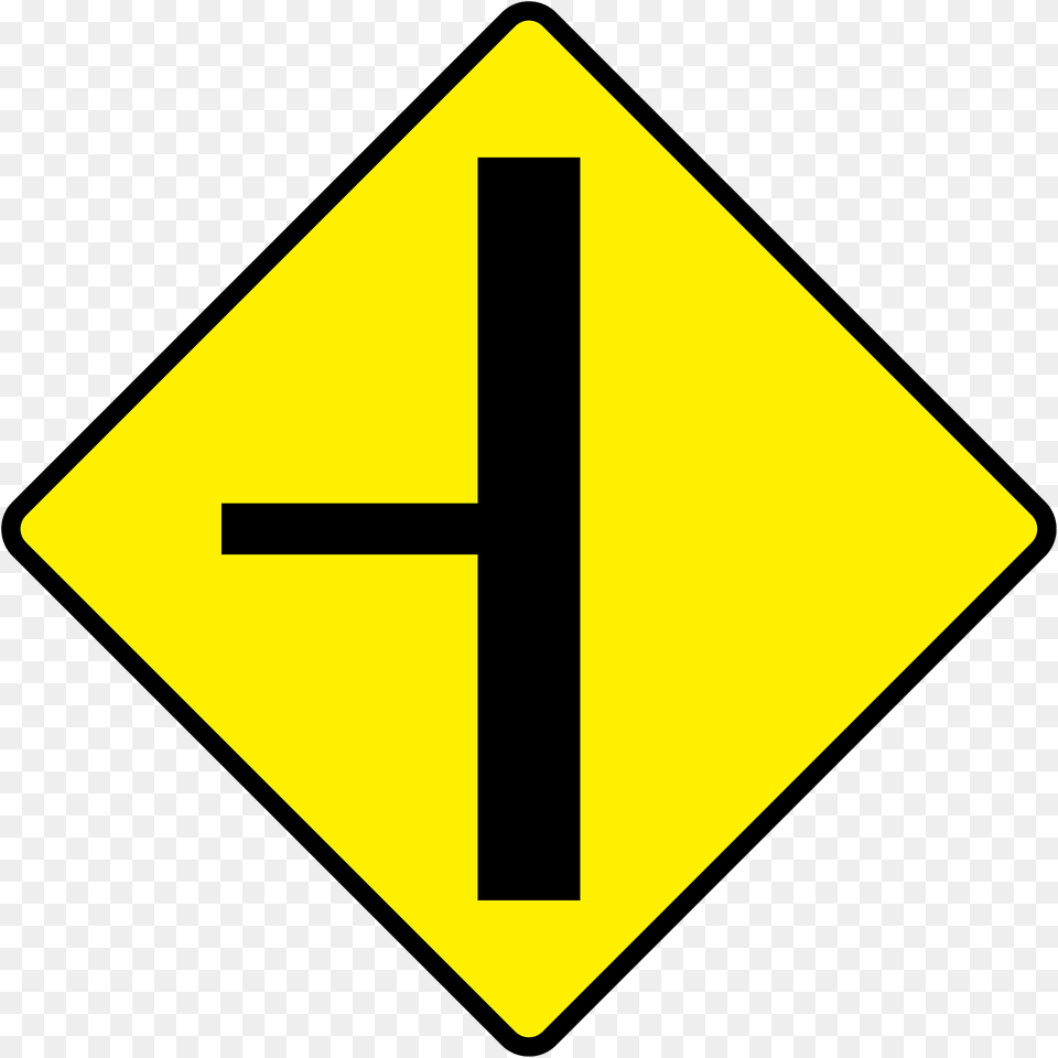 Junction With A Minor Road Sign In Ireland Clipart, Symbol, Road Sign, Blackboard Png