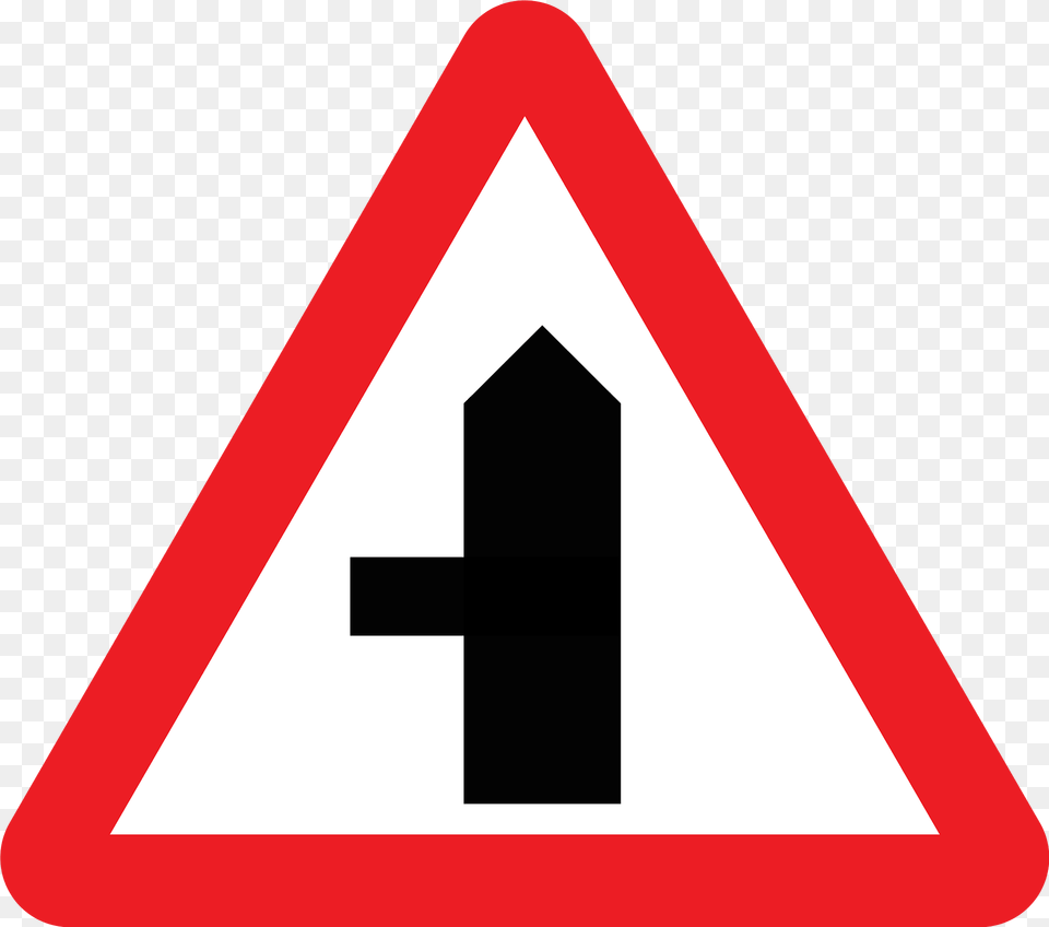 Junction With A Minor Road Sign In Uk Clipart, Symbol, Road Sign Png Image