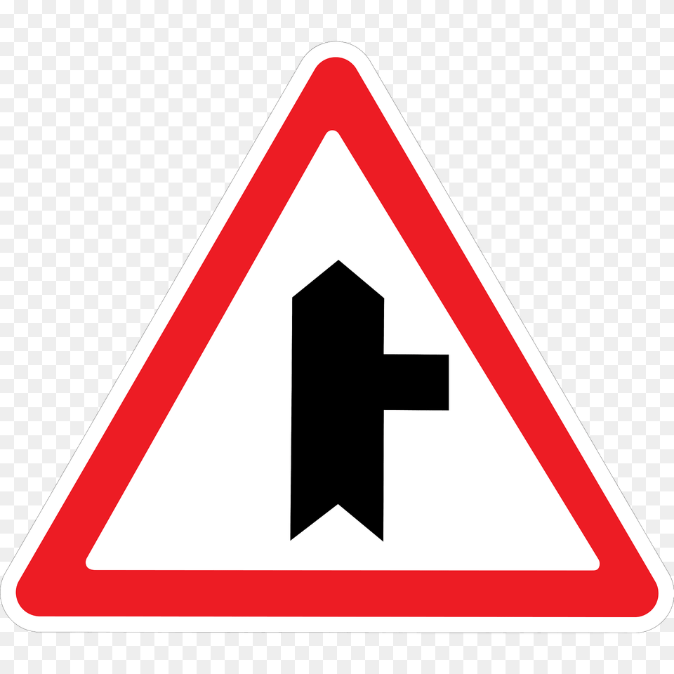 Junction With A Minor Road Sign In Ukraine Clipart, Symbol, Road Sign Free Transparent Png