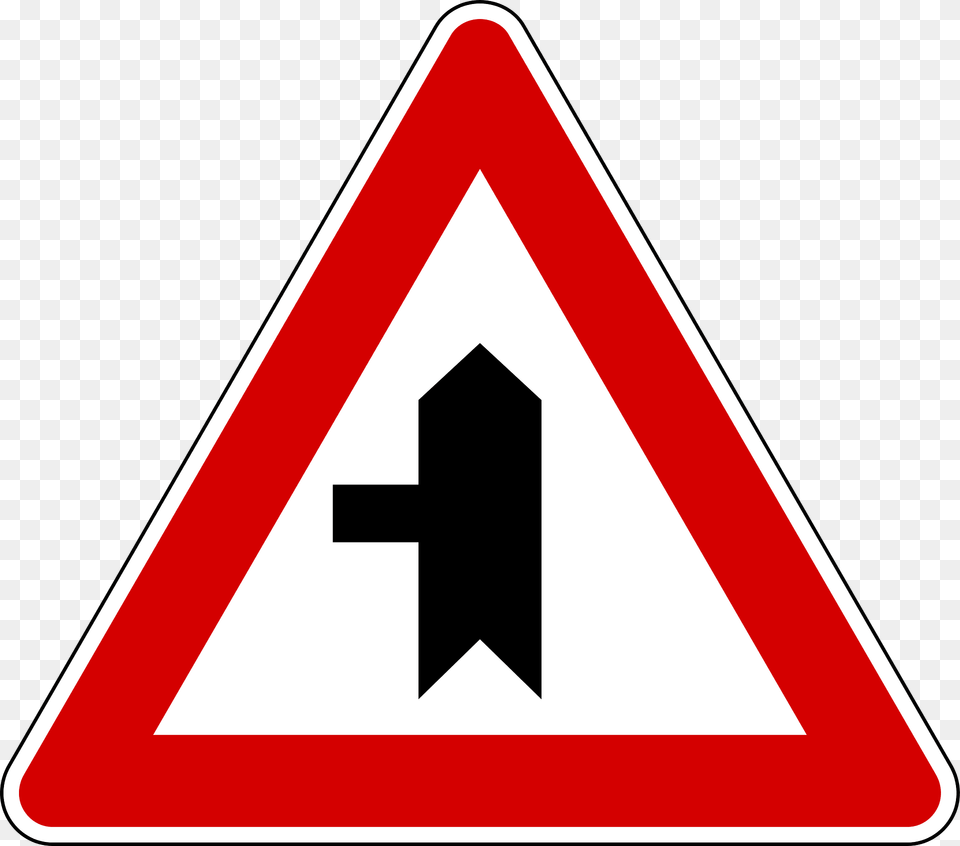 Junction With A Minor Side Road From Left Clipart, Sign, Symbol, Road Sign Free Png