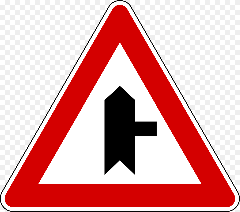 Junction With A Minor Side Road From Right Clipart, Sign, Symbol, Road Sign Free Png Download