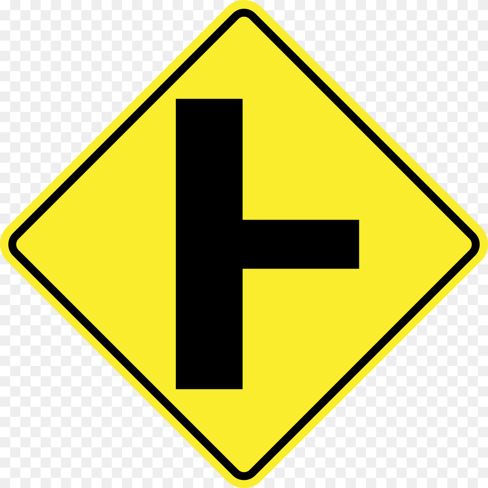 Junction With A Side Road Ahead Sign In Argentina Clipart, Symbol, Road Sign Free Png Download