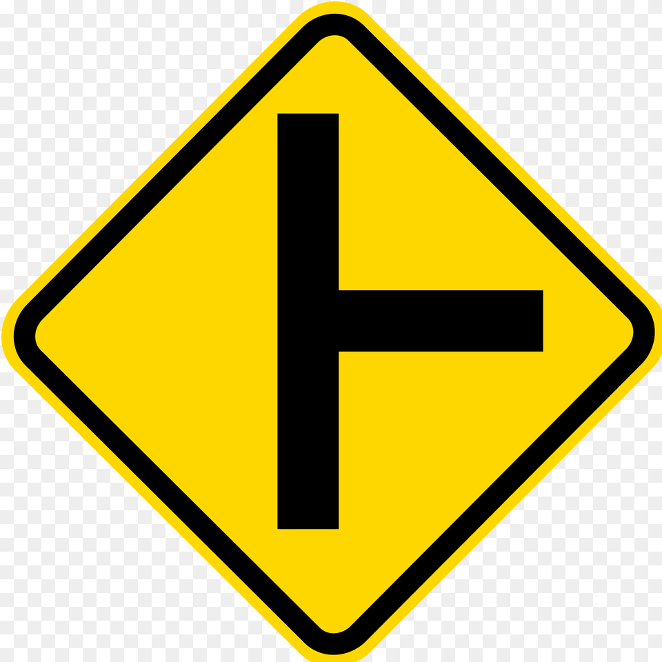 Junction With A Side Road Ahead Sign In Brazil Clipart, Road Sign, Symbol Free Transparent Png