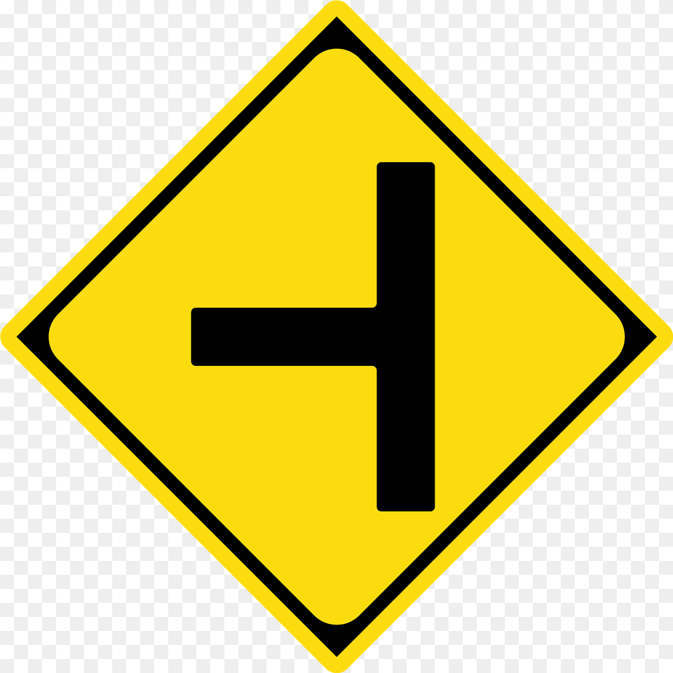 Junction With A Side Road Ahead Sign In Japan Clipart, Symbol, Road Sign Png