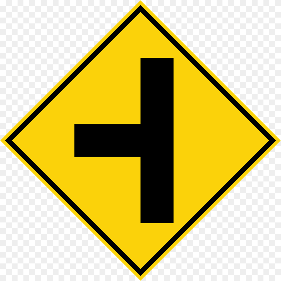 Junction With A Side Road Ahead Sign In Malaysia Clipart, Symbol, Road Sign Png
