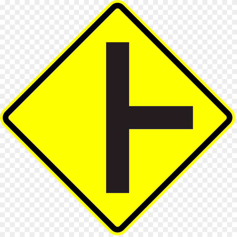 Junction With A Side Road Ahead Sign In Panama Clipart, Symbol, Road Sign Png
