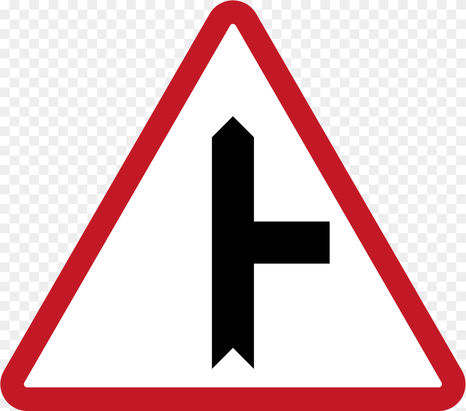 Junction With A Side Road Ahead Sign In Philippines Clipart, Symbol, Road Sign Free Transparent Png
