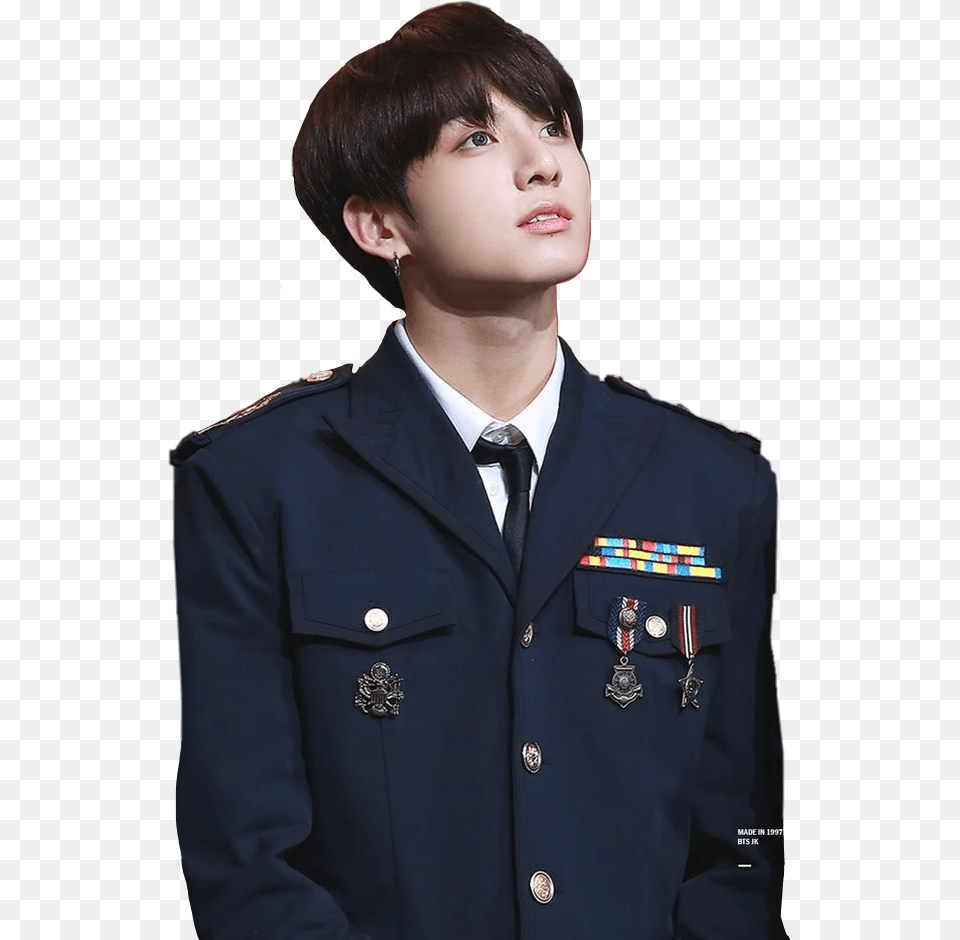 Jungkook, Person, Officer, Clothing, Coat Free Transparent Png