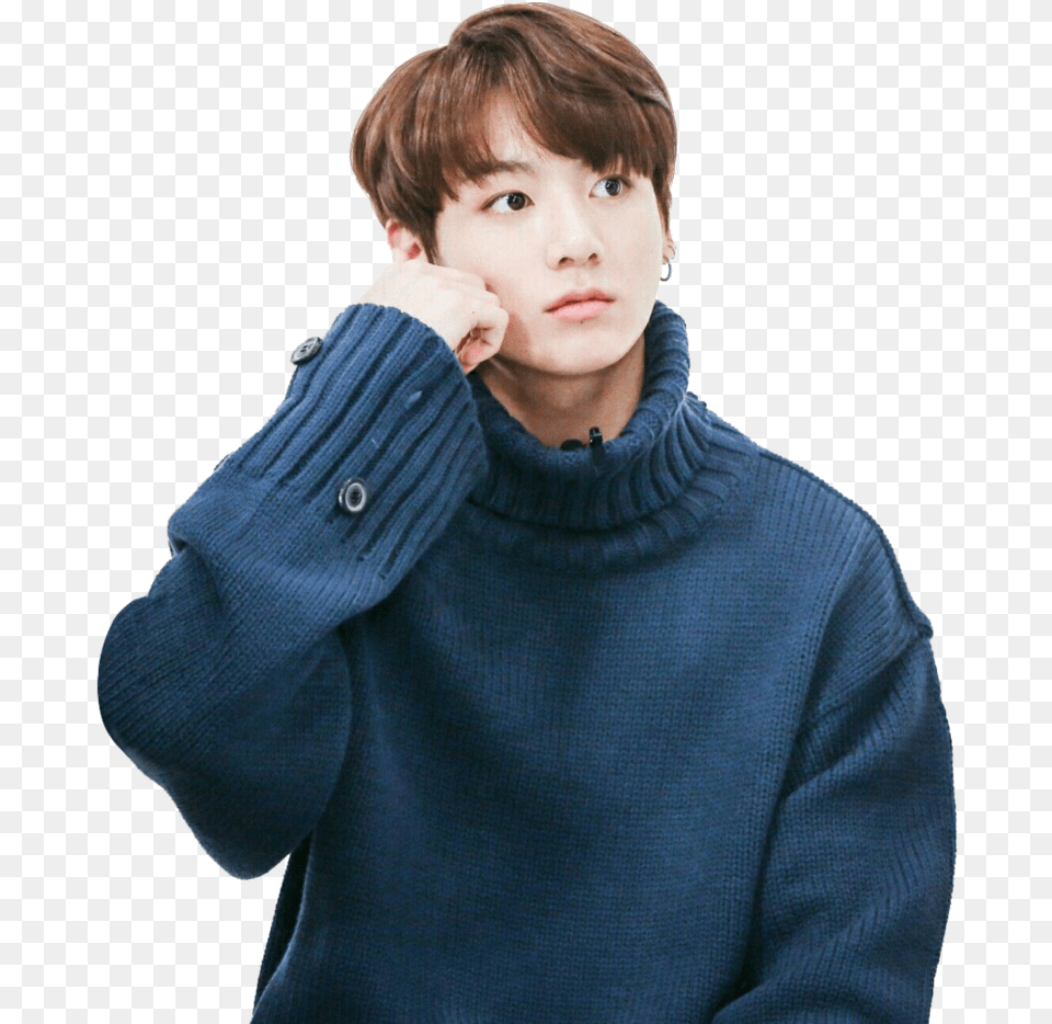 Jungkook 6 Jungkook Sweater, Clothing, Knitwear, Boy, Male Png