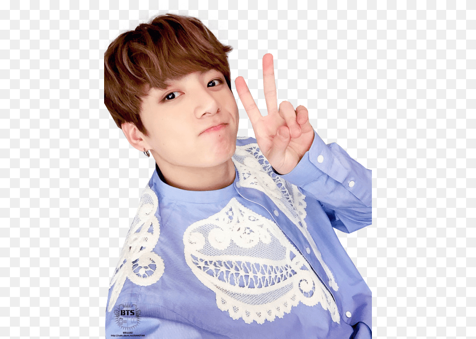 Jungkook Doing Peace Sign, Finger, Body Part, Person, Hand Png