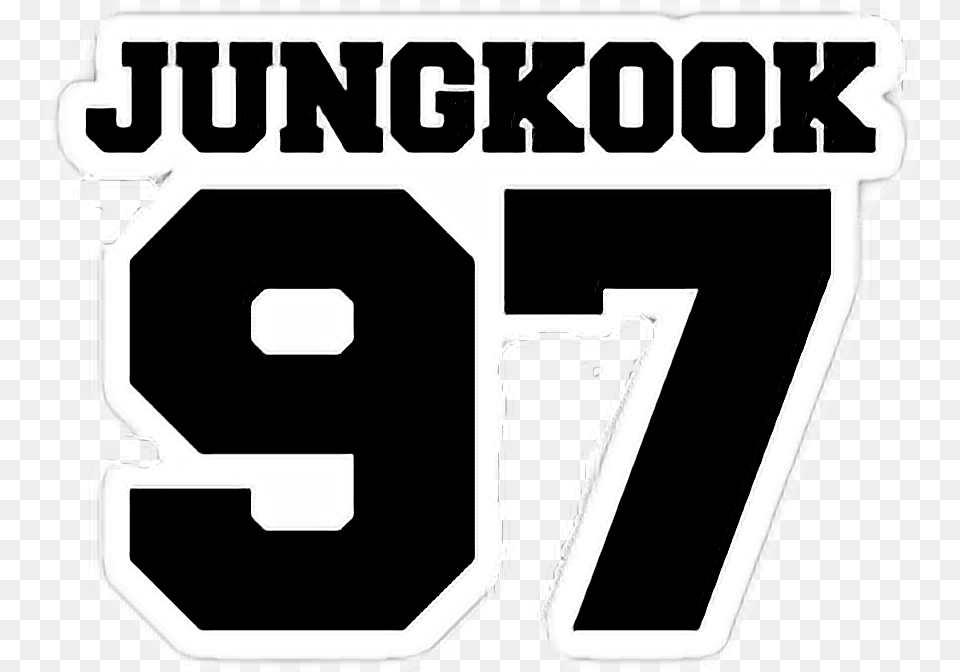 Jungkook For On Bts Bangtan Boys Jungkook Football Design Black Scarf, Number, Stencil, Symbol, Text Png Image